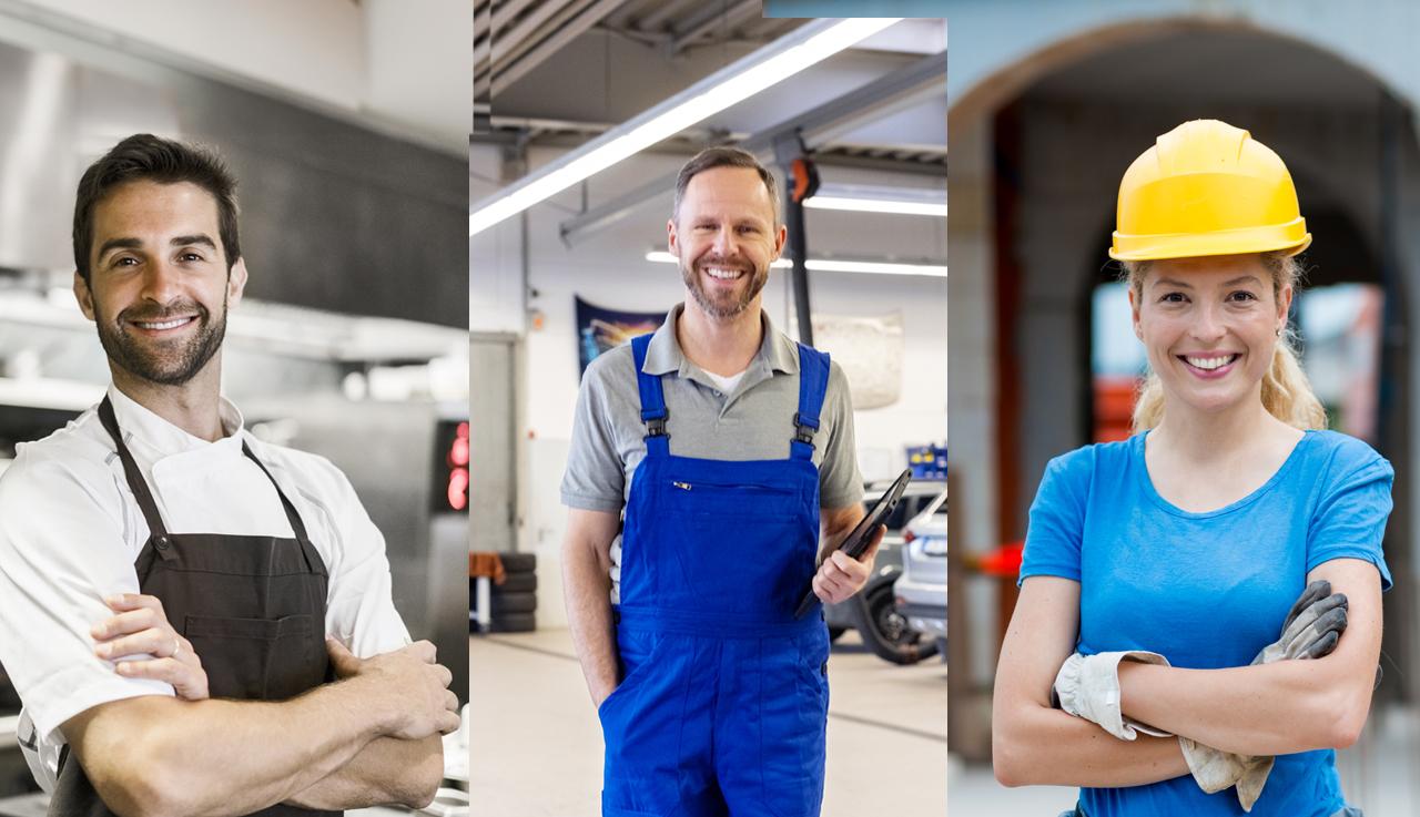 Photo de trois chef d'entreprises artisanales