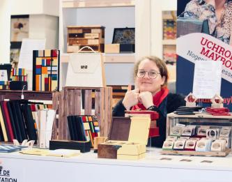 Un stand de marqueterie au salon du Made in France