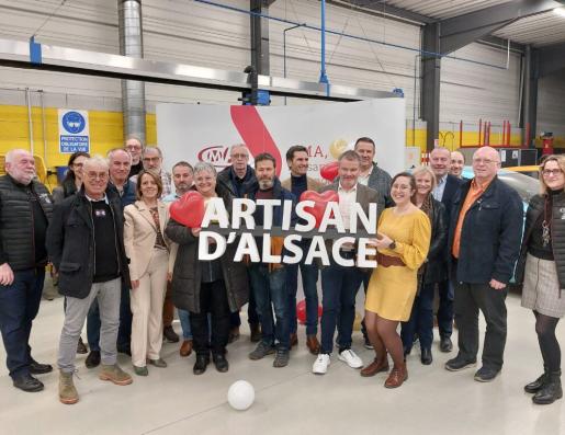 Photo des artisans d'Alsace avec M. Hoffmann