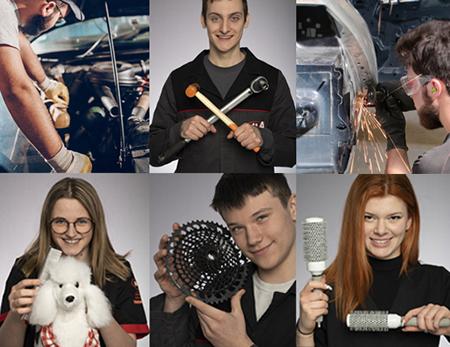 Photos représentant les métiers du Centre de Formation Artisanat Mulhouse 