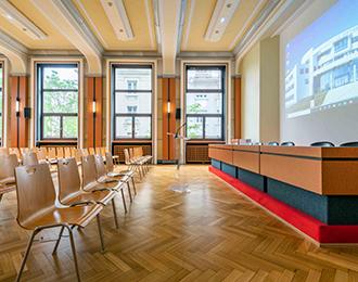 Photo d'une salle de conférence disponible en location à la Chambre de Métiers d'Alsace à Mulhouse